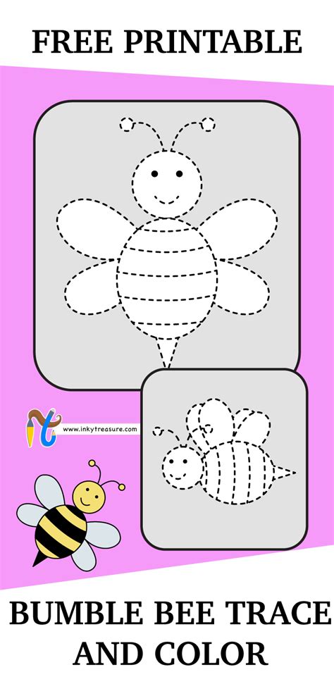 Bumble Bee Trace And Color Worksheet Thats Packed Full Of Fun Fine
