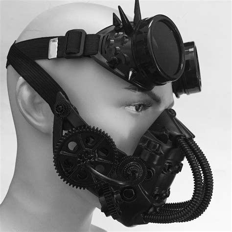 Steampunk Mouth Mask Respirator Gas Mask With Spiky Goggles Etsy
