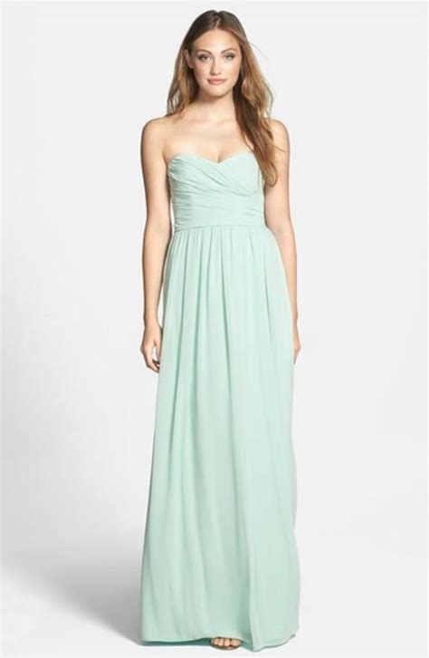 Ml Monique Lhuillier Bridesmaids Strapless Ruched Chiffon Sweetheart