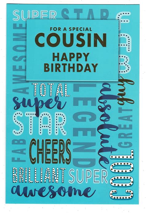 Cousin Birthday Card Special Cousin Happy Birthday Cousin With