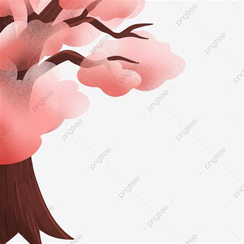 รูปtree Pink Tree Cartoon Illustration Creative Cartoon Download Png