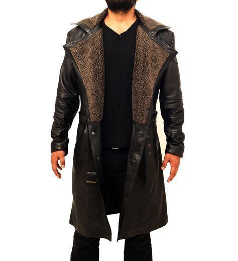Blade Runner 2049 Officer K Ryan Gosling Trench Coat Real Leather Shearling Coat Mens