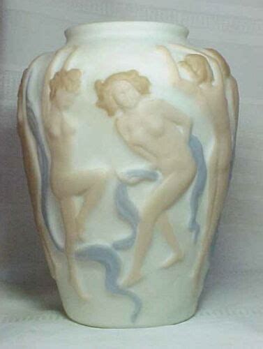 Phoenix Consolidated Glass Dancing Nudes Satyr Vase Ebay