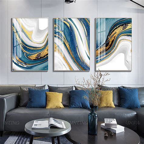Blue Abstract Art Set Of 3 Selena Parry