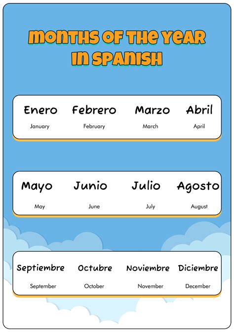 Spanish Months Of The Year Worksheets Superstar Worksheets 41 Off