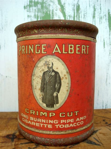 Prince Albert Container Vintage Tin Can Rustic Red