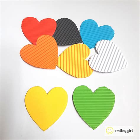 Paper Shaped Hearts Set Of 8 Corrugated Paper Hearts Etsy