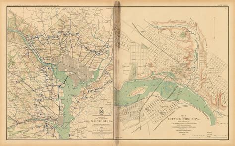 Antique Map Of Northern Virginia Military Map Showing Forts And Roads