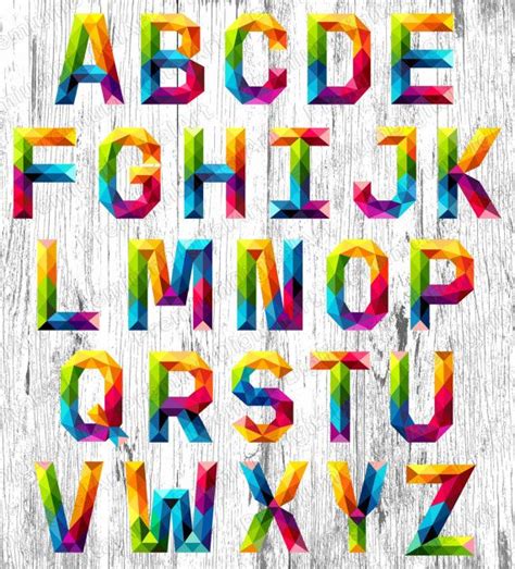 26 Rainbow Alphabet Pen Drawn Colorful Font Colorful Letters