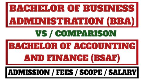 Bachelor Of Business Administration Vs Bachelor Of Accounting And