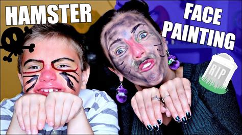 Hamster Diy Hamster Face Painting 👻 My Kid Does My Makeup Youtube