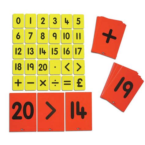 0 20 Maths Cards Pupils Set Orange Abc School Supplies