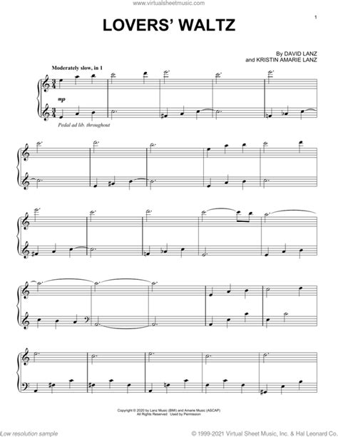 Lovers Waltz Sheet Music For Piano Solo Pdf Interactive