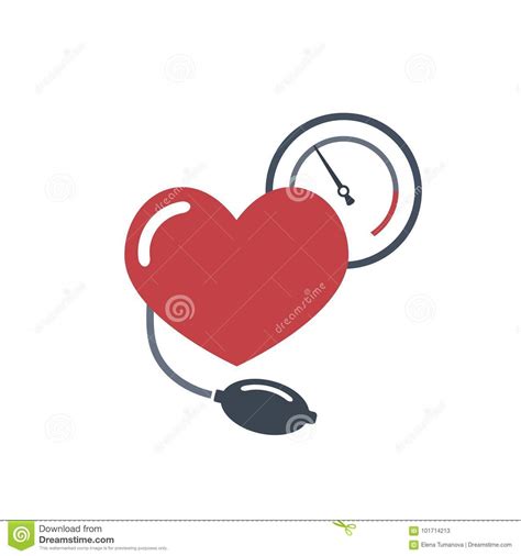 Heart Blood Pressure Measuring Stock Vector Illustration Of Symbol