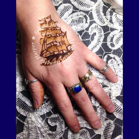 Sailor Jerry Ship Tattoo Done In Henna By Island Girl Body Art