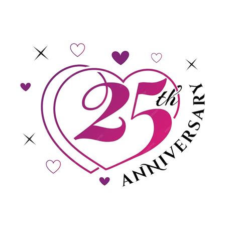 Premium Vector 25th Anniversary Logo Design With Heart Shape