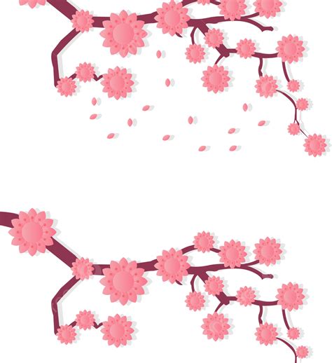 Vector De Diseño De Flor De Cerezo Rosa Png Ramita Flores árbol Png Y Vector Para Descargar
