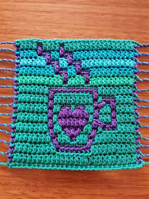 Mosaic Crochet Pattern Coffee Cup Mug Rug With Twisted Etsy