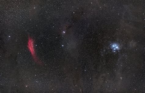 California Nebula And The Pleiades Eso