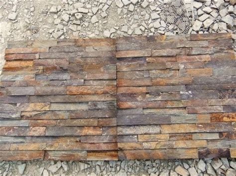 China Rust Slate Cultured Stoneledge Stone Wall Panelsslate Stacked