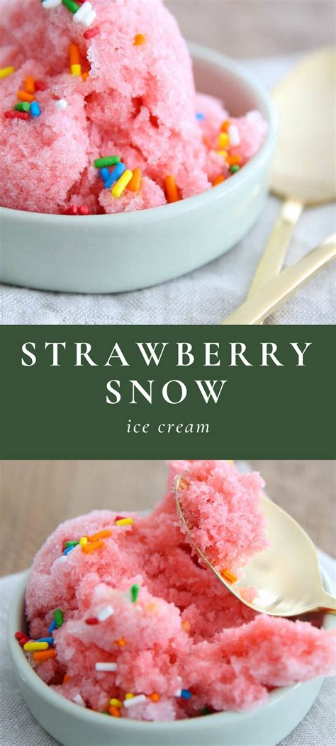 3 Ingredient Strawberry Snow Ice Cream Recipe Snow Ice Cream Sweet