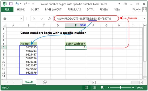 Count Function Count Numbers Beginning With A Specific Number