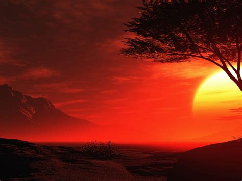 Red Night Sky In Summer Beautiful Romantic Hd Desktop Wallpaper