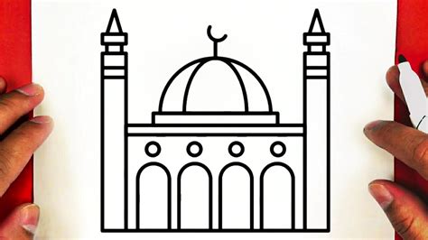 كيف ترسم مسجد خطوة بخطوة رسم سهل رسم مسجد سهل طريقة رسم مسجد