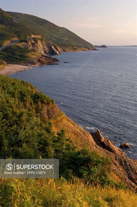 View Of The Cabot Trail From The Veterans Monument Towards Cheticamp Island Cape Breton