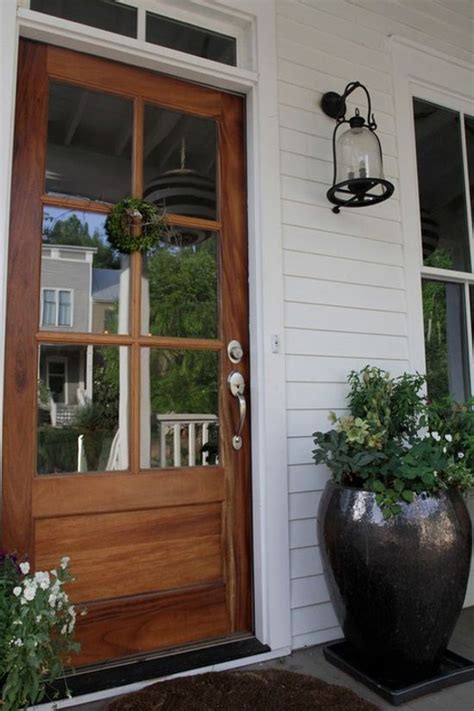 41 Cool Wood Door Stained Ideas For Pretty Farmhouse Exterior Doors
