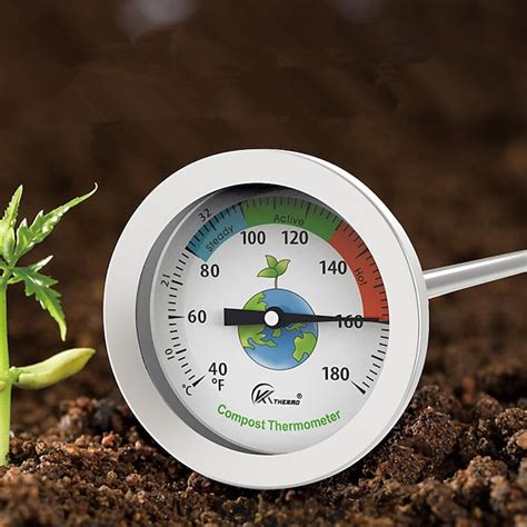 Compost Soil Gardening Thermometer Super Long Stainless Steel Probe