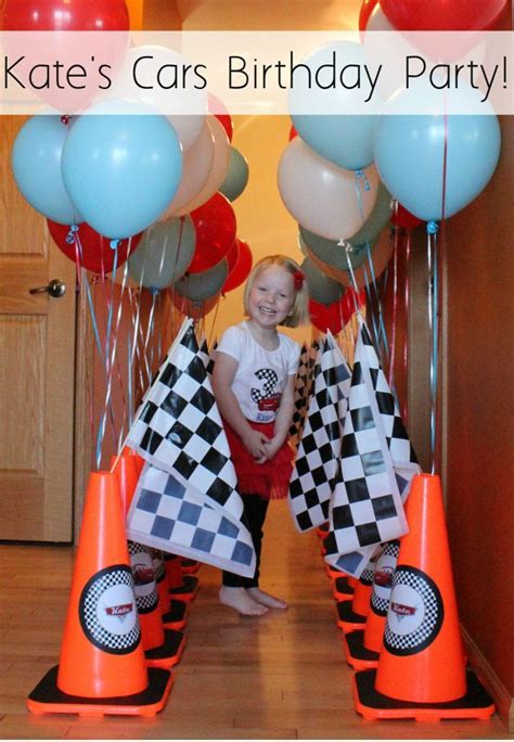 Place country and racing flags all around the room or this cool flame banner. Kate's Cars Themed Birthday Party! - All Things G&D