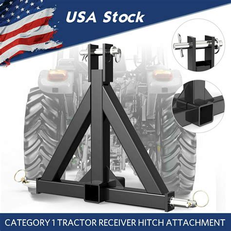 3 Point Trailer Receiver Hitch Tow Drawbar Cat 1 Tractor Thicken Steel