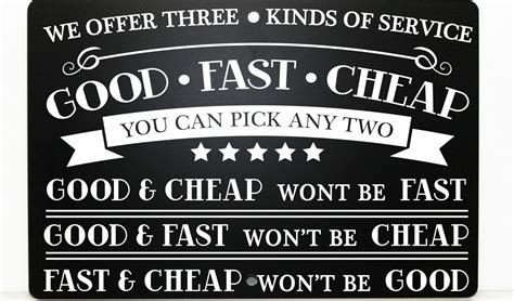 Good Fast Cheap Pick Any Two A Simple Business Axiom Can Lead To
