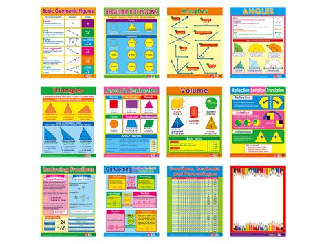 Geometry Fractions Decimals Andpercentages 12 Wall Chart Pack