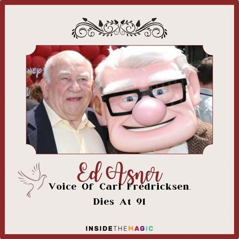 Ed Asner Voice Of Carl Fredricksen Dies At 91 Inside The Magic Carl Fredricksen The Voice