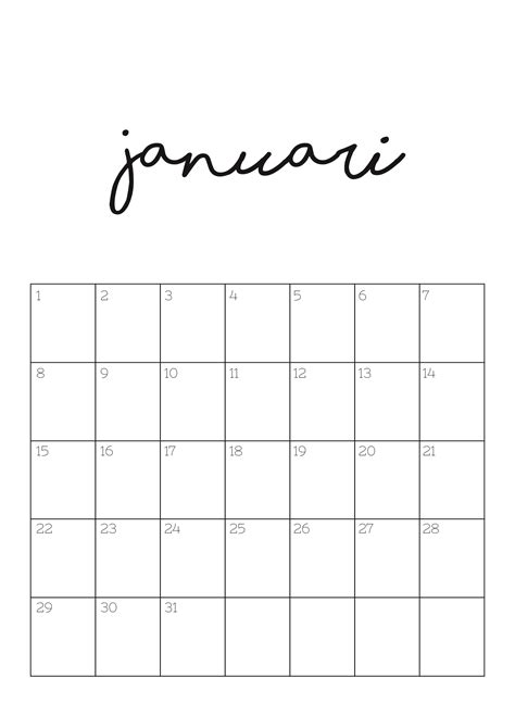 Blank Monthly Calendar Maandplanner Kalender Voorbeelden Maandkalenders