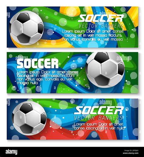 Soccer Banners Background Templates Design For Football Sport Team Or