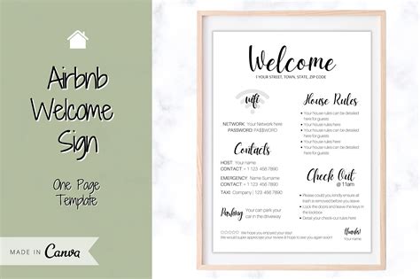 Airbnb Welcome Sign Poster Template Creative Market