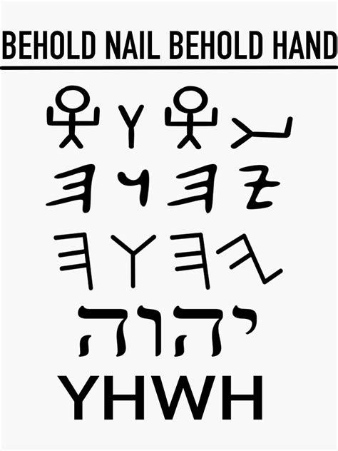 Yhwh Tetragrammaton Paleo Hebrew Yahweh Lord Sticker For Sale By