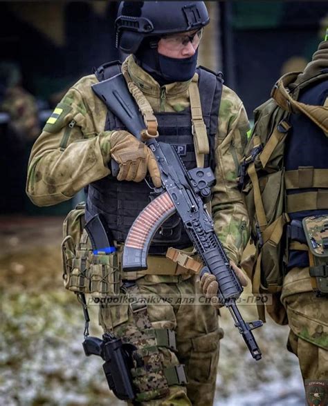 Russian Spetsnaz Sobr Operator With Ak 103 Mp443 Pistol Photo By