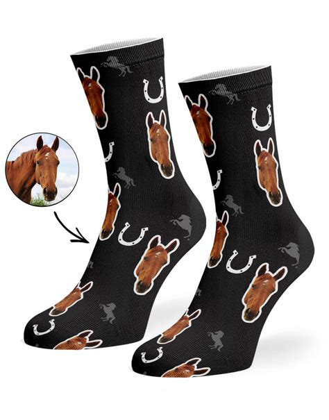 Custom Printed Horse Socks Personalised Horse Socks Super Socks