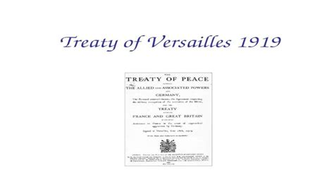Treaty Of Versailles 1919 Ppt Powerpoint