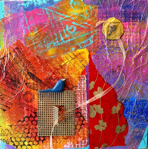 Collage Abstract 2 Mixed Media By Yvonne Feavearyear