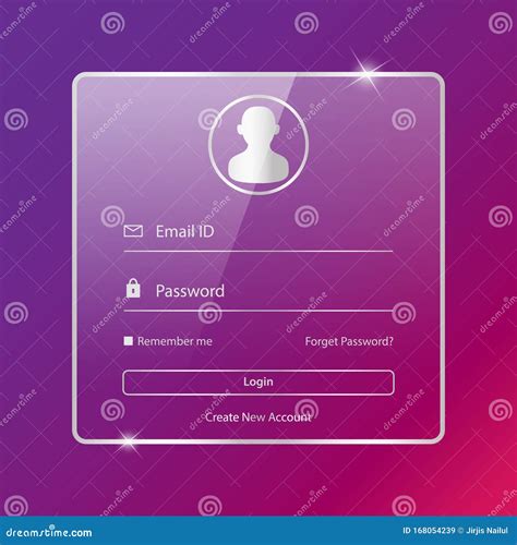 Shiny Colorful Login Form Ui Template Stock Vector Illustration Of