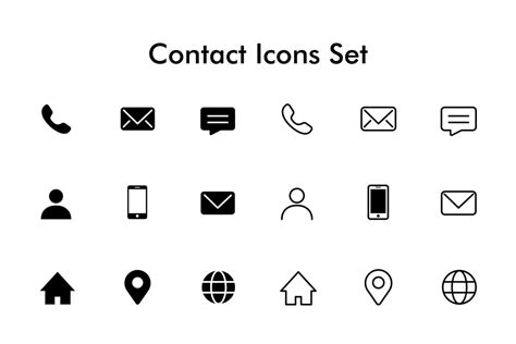 Contact Icons Set Simple Minimalism 7807542 Vector Art At Vecteezy