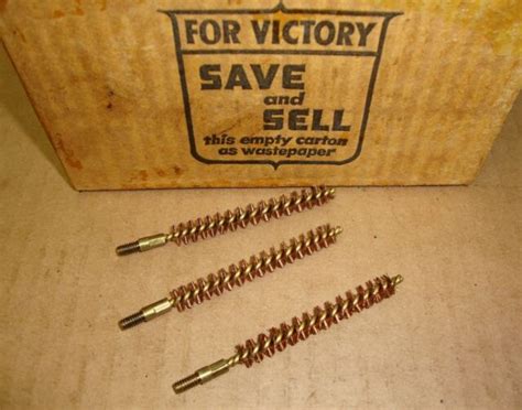 3ea 30 Cal Brass Bore Cleaning Brushes Unissued Nos Usgi Ww2 For M1