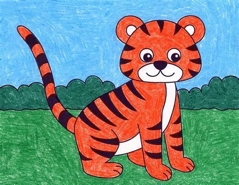 How To Draw An Easy Tiger · Art Projects For Kids Tiger Artwork Tiger