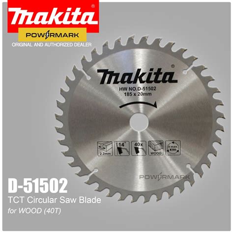Makita D 51502 Tct Circular Saw Blade For Wood 185mm X 20mm 40t