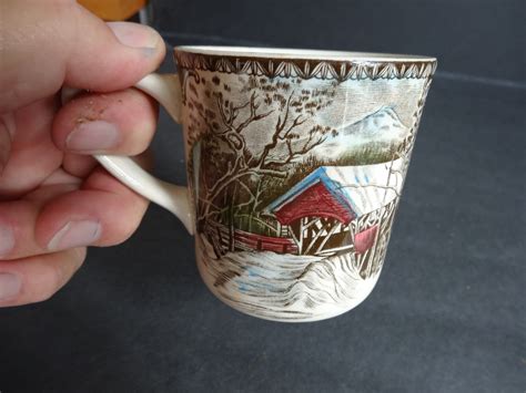2 Vintage Covered Bridge Coffee Mugs Made In Etsy